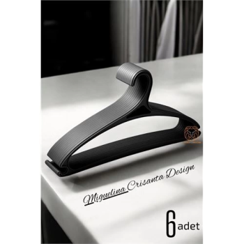 BFS  Tasarım Askı Seti 6 ADET Elbise Askısı M.Crisanta SİYAH