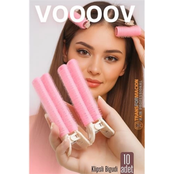 BFS 10lu Klipsli Saç Bigudisi Isısız Doğal Bukle Bigudisi Dipten Hacim ve Perçem Şekillendirme İçin