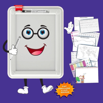 32 Farklı Etkinlikli Kalem ve Silgi Hediyeli Eğitici Sihirli Etkinlik Tahtası