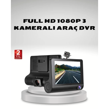 Araç Kamerası 3’lü Full HD DVR 1080P Gece Görüşlü ve G-Sensörlü