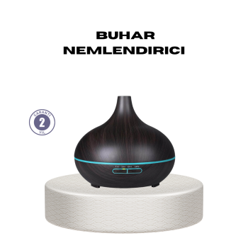 550 ml Ultrasonik Uçucu Yağ Difüzörü 7 Renk LED Işıklı ve Zaman Ayarlı