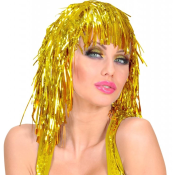 BFS Altın Sarısı Işıltılı Metalize Parti Peruğu