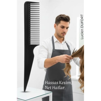 BFS Bayan Kuaförü Saç Kesim Tarağı - Profesyonel Kuaför Kesim Tarağı Kuyruklu Saç Ayırma Şekillendirme Tarağı