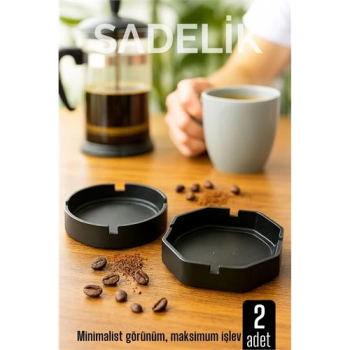 BFS 2 li Karbon Plastik Küllük Seti  - Masaüstü Küllük  Kaymaz, Hafif ve Şık Tasarım