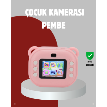 Anında Baskı Özellikli Çocuk Kamerası – 24MP HD Çift Lens, 32GB Hafıza ve Oyun Modu