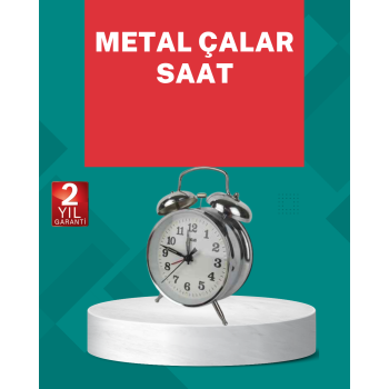 Dekoratif Gümüş Işıklı Alarmlı Masa Saati Sessiz Mekanizma