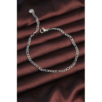 BFS 316L Çelik Gümüş Renk Kuş Gözü Erkek Zincir Bileklik