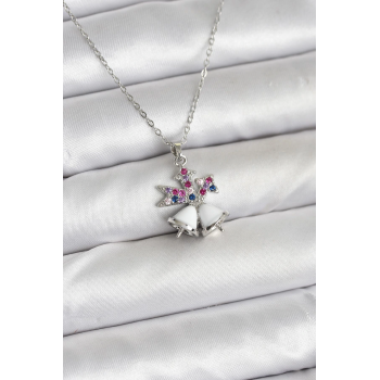 BFS 316L Çelik Zincir Gümüş Renk Chirtsmas Bell Model Yılbaşı Temalı Kadın Kolye