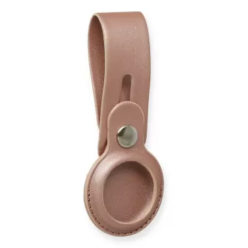 Newface Airtag Askılı Deri Kılıf - Rose Gold