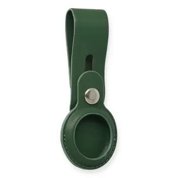 Newface Airtag Askılı Deri Kılıf - Koyu Yeşil