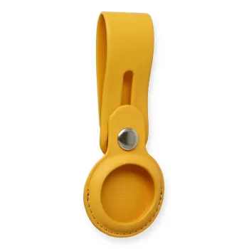 Newface Airtag Askılı Deri Kılıf - Sarı