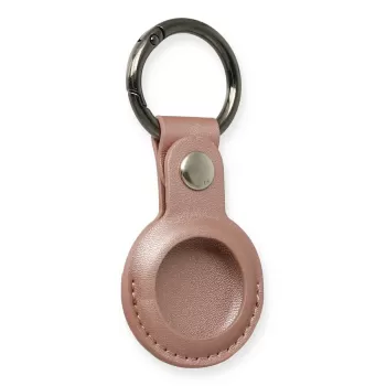 Newface Airtag Anahtarlık Deri Kılıf - Rose Gold