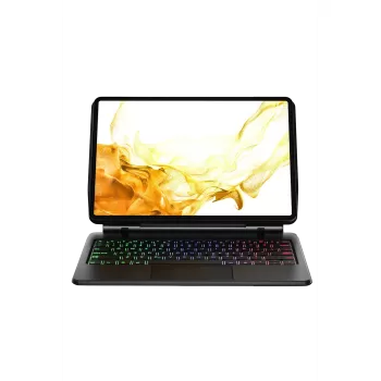 Newface Samsung Galaxy T737 Tab S7 FE 12.4 Kılıf Eternal Ledli Klavyeli Tablet Kılıfı - Siyah