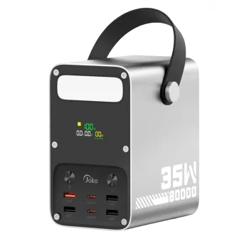 Joko J52 80.000 mAh Dijital Şarj Göstergeli Led Işıklı 35W PD Powerbank - Gümüş