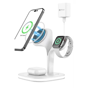 Newface YM-UD22 Kablosuz Şarj Masaüstü Set - Beyaz