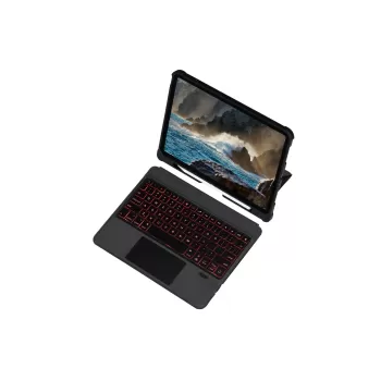 Newface T5209D iPad Pro 12.9 (2021) Kılıf İnter Ledli Klavyeli Tablet Kılıfı - Siyah