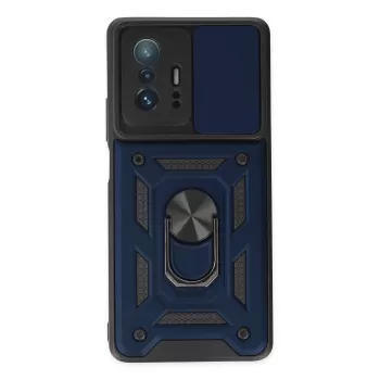 Newface Xiaomi Mi 11T Pro Kılıf Pars Lens Yüzüklü Silikon - Lacivert