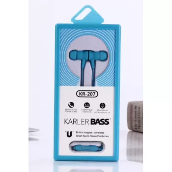 Karler Bass KR-207 Mıknatıslı Kablolu Kulaklık - Mavi