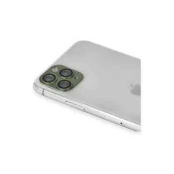 Newface iPhone 11 Pro Max Pers Alüminyum Kamera Lens - Yeşil