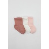 Cherry Girl 3lü Penye Soket Çorap 10138 Pudra