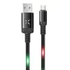 Konfulon DC09 Ses Duyarlı Işıklı Micro USB Kablo 1M 2A - Siyah