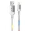 Konfulon DC09 Ses Duyarlı Işıklı Micro USB Kablo 1M 2A - Beyaz