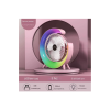 Masaüstü Vantilatör Usb Şarjlı Rgb Led Işıklı 3 Kademeli 180° Ayarlanabilir Soğutucu Fan Pembe