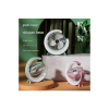 Masaüstü Vantilatör Usb Şarjlı Rgb Led Işıklı 3 Kademeli 180° Ayarlanabilir Soğutucu Fan Pembe