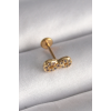 BFS 316L Çelik Gold Renk Zirkon Taşlı Sonsuzluk Model Tragus Piercing