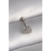 BFS 316L Çelik Gümüş Renk Zirkon Taşlı Kalp Model Tragus Piercing