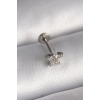 BFS 316L Çelik Gümüş Renk Zirkon Taşlı Yıldız Model Tragus Piercing