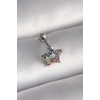 BFS 316L Çelik Gümüş Renk Renkli Zirkon Taşlı Yıldız Model Tragus Piercing