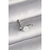 BFS 316L Çelik Gümüş Renk Zirkon Taş Detay Beyaz Çiçek Model Tragus Piercing
