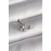 BFS 316L Çelik Gümüş Renk Zirkon Taşlı Sallantı Kalp Detay Tragus Piercing