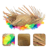 BFS   Naturel Renk Püsküllü Örme Hasır Hawaii Luau Aloha Şapka 13x36 cm