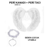 BFS   Beyaz Dantel Tüllü Peri Kanadı ve Peri Tacı Seti 45x40 cm