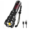 BFS Br-6800 Zoomlu 30w  El Feneri Cob Led 8 Fonksiyonlu C-tip Şarj Edilebilir Powerbank Taktik El Feneri