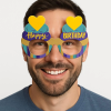 BFS Cupcake Temalı Doğum Günü Renkli Karton Happy Birthday Gözlüğü 6 Adet