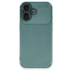 BFS  iPhone 16 Kılıf Auto Focus Karbon Kapak - Koyu Yeşil