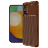 BFS  Oppo A60 Kılıf Auto Focus Karbon Kapak - Kahverengi