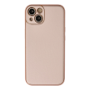 BFS  iPhone 13 Kılıf Coco Deri Silikon Kapak - Pudra
