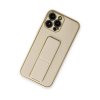 BFS  iPhone 13 Pro Kılıf Coco Deri Standlı Kapak - Gold