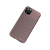 BFS  iPhone 11 Pro Max Kılıf Auto Focus Karbon Kapak - Kahverengi