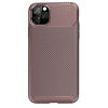 BFS  iPhone 11 Pro Max Kılıf Auto Focus Karbon Kapak - Kahverengi