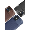 BFS  iPhone 12 Mini Kılıf Auto Focus Karbon Kapak - Kahverengi