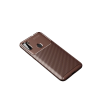 BFS  Samsung Galaxy A11 Kılıf Auto Focus Karbon Kapak - Kahverengi