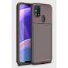 BFS  Samsung Galaxy M31 Kılıf Auto Focus Karbon Kapak - Kahverengi