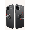 BFS  iPhone 11 Pro Kılıf Range Yüzüklü Silikon - Siyah-Mavi