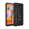 BFS  Samsung Galaxy A11 Kılıf Sofya Yüzüklü Silikon Kapak - Siyah