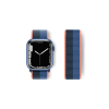 BFS  Apple Watch 42mm Hasırlı Cırtcırtlı Kordon - Siyah-Mavi